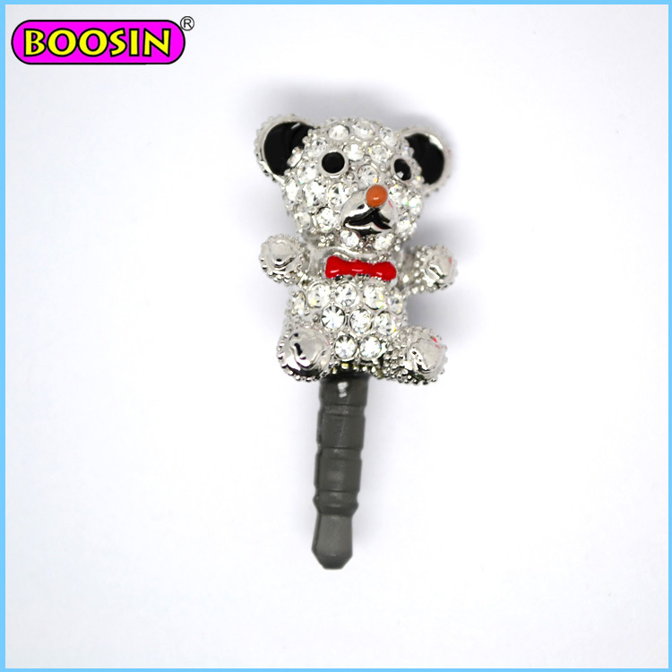 Top Design Rhinestone Bear Phone Charm