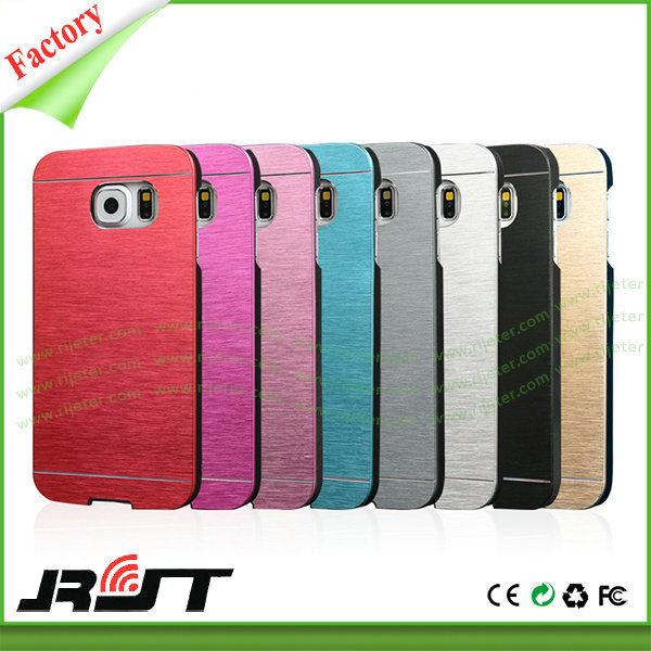 Brushed Aluminum Hard PC Phone Cases Covers for Samsung Galaxy S6 (RJT-0114)