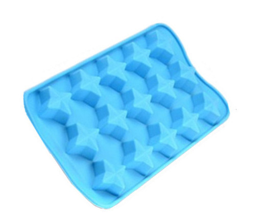 15 Hole Eco-Friendly Food Grade Silicone Ice Cube Tray Slim Star Shaped Ice Maker