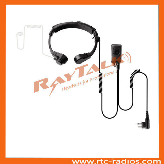 Two Way Radio Tactical Throat Microphone with Acoustic Tube Earphone