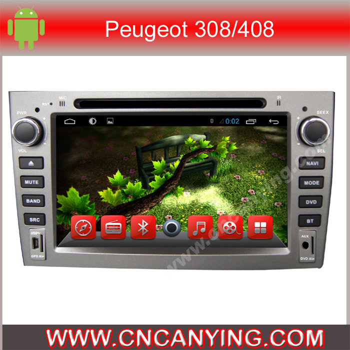 Car DVD Player for Pure Android 4.4 Car DVD Player with A9 CPU Capacitive Touch Screen GPS Bluetooth for Peugeot 308/408 (AD-7103)