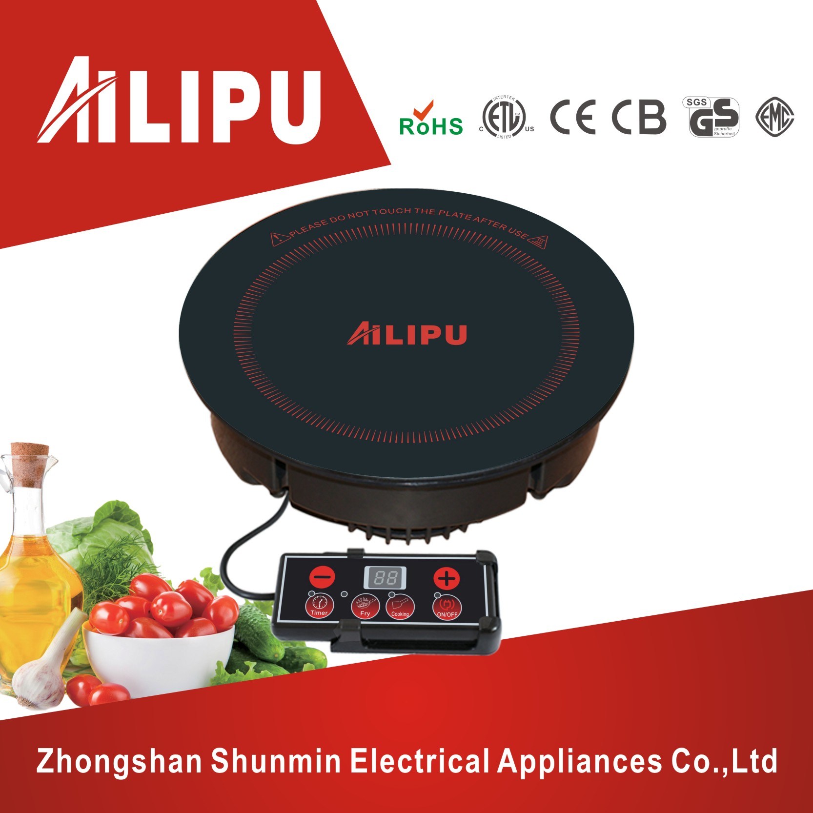 Plastic Housing Single Plate Hotpot Induction Cooker/Circular Induction Cooktop/Induction Hob