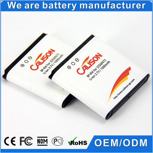 1100mAh High Capacity Mobile Phone Battery Bp-6m for Nokia