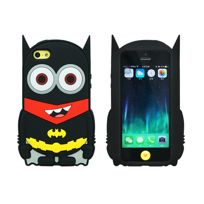 Fashion Black Cartoon Silicon Bumper Phone Cover/Case for iPhone 4/5g