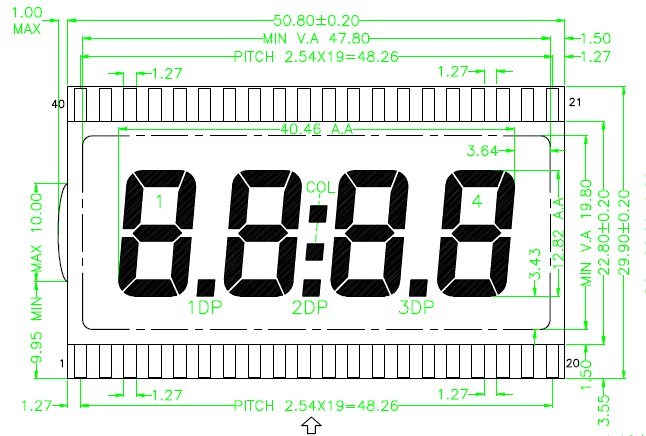 Segment LCD Display for Gas Station