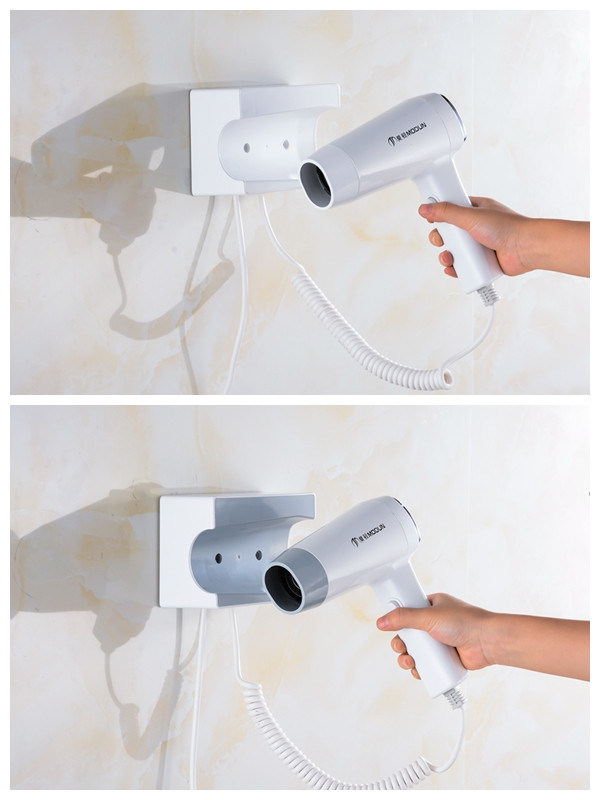 Hotel White and Grey Fashion New Design Wall Mounting 1100/1200W Hair Dryer