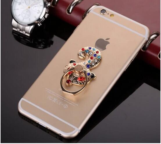 Diamond Sticky Zinc Alloy Compatible Ring Mobile Phone Holder