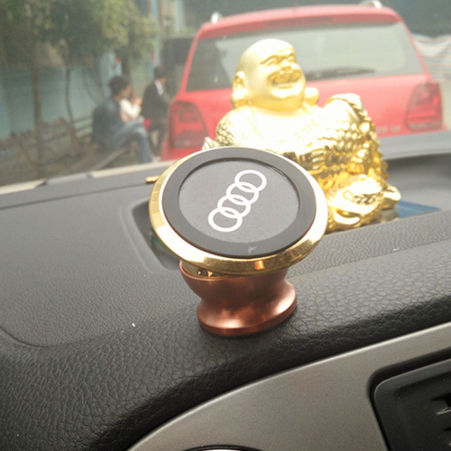 360 Degree Rotating Magnetic Mobile Phone Holder with Metal Paste, Car Logo 3D Stent