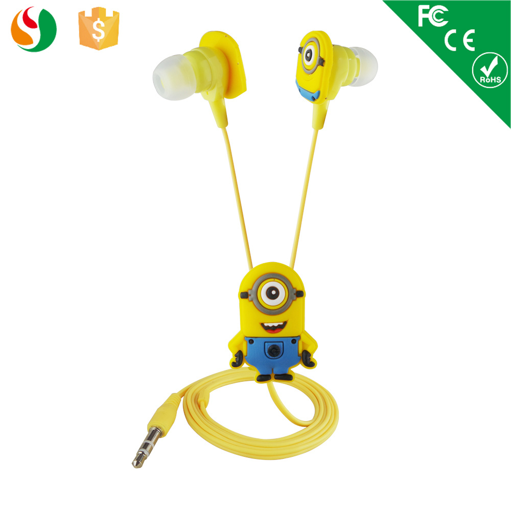 New Funny Cartoon Earphone OEM Cartoon Minions Earphone