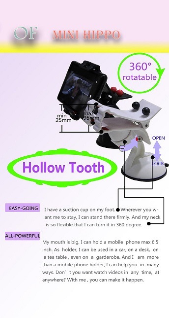 The Mini Hippo of Mobile (cell) Car Holder