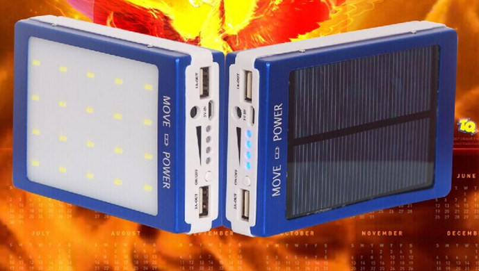 Factory Directly Sale 13000mAh High Capacity Portable Solar Power Bank for Smart Phone