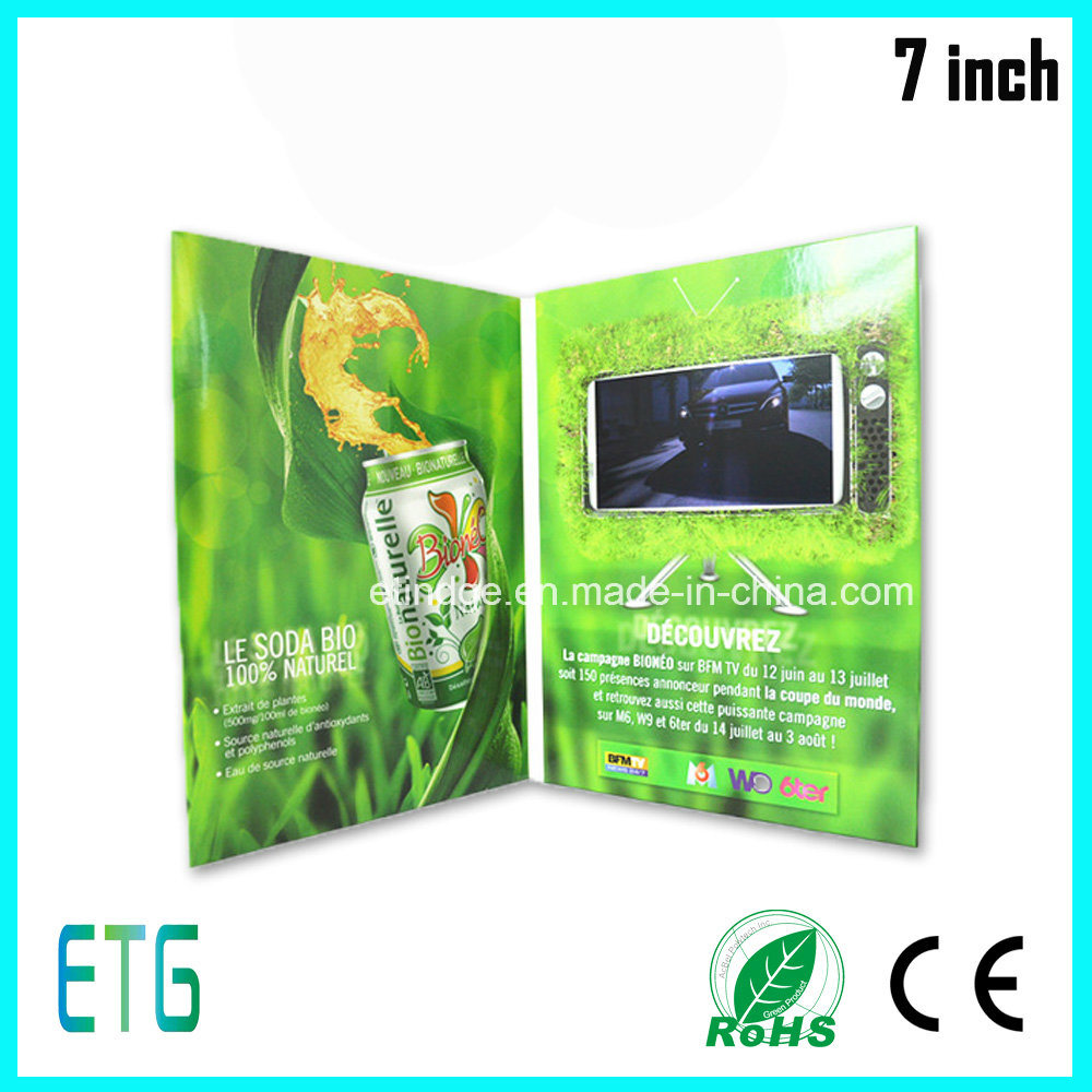 7inch LCD Screen Advertising Brochure Video Greeting Cards