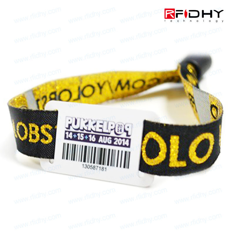 Cheaper Festival Woven Wristband, High Quality Festival Fabric Wristbands, RFID Woven Wristband