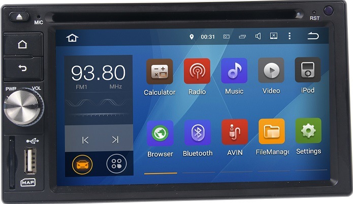 6.2 Inch 2 DIN Rockchip 3188 Cortex A9/4-Core/1.6GHz Car DVD Player with GPS Navigation System for Universal Car
