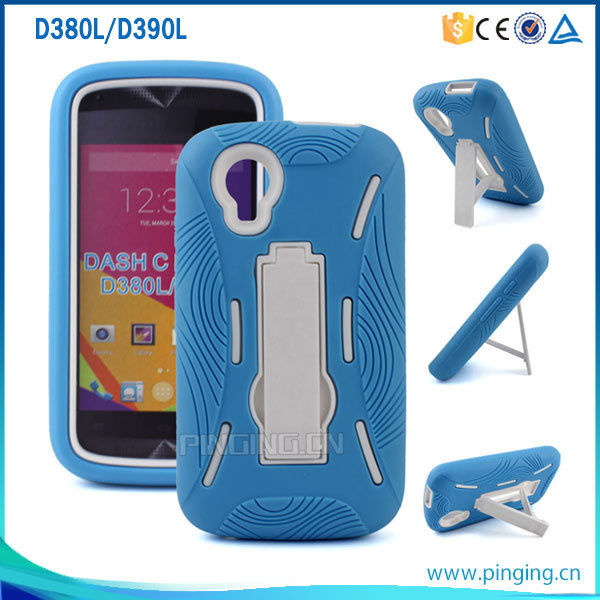 Wholesale Kickstand PC Silicone Case Cover for Blu Dash C Music D380L D390