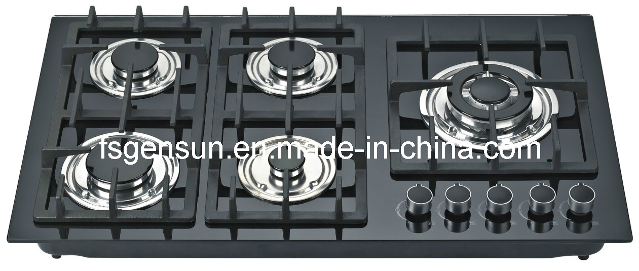 5 Burners Gas Stove of Glass Surface