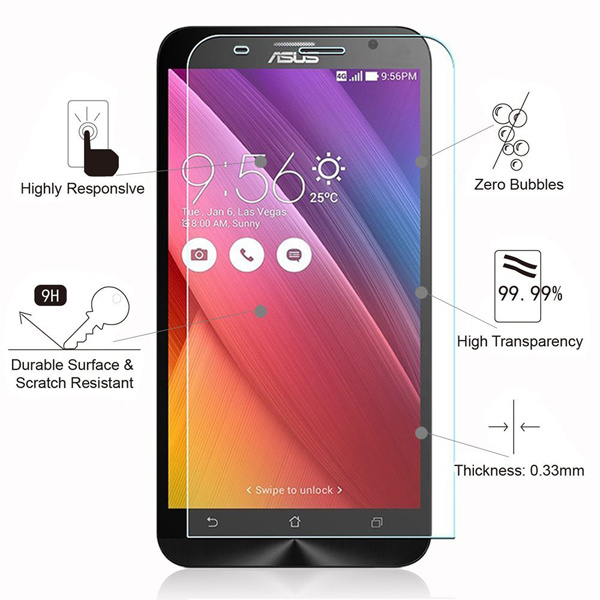 9h 2.5D 0.33mm Rounded Edge Tempered Glass Screen Protector for Asus Zenfone 2