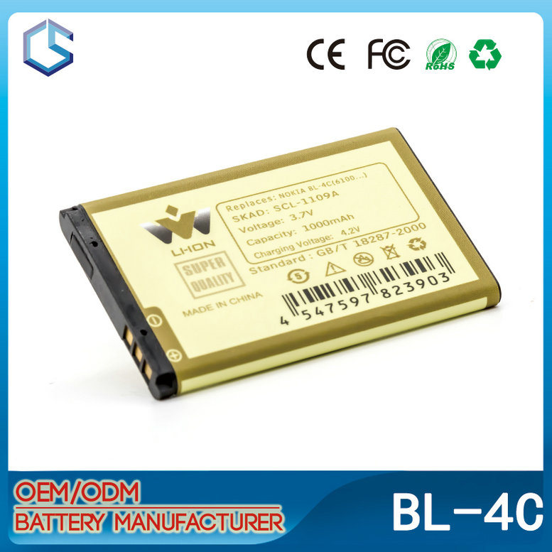 Bl-4c 3.7V 1000mAh Mobile Phone Battery for Nokia