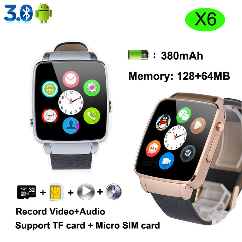 Curved Screen Smart Watch with SIM Card Slot (X6)