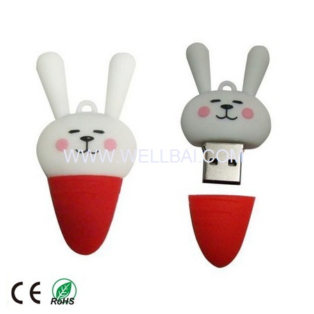 PVC Caroon USB Flash Drive with Customer's Design