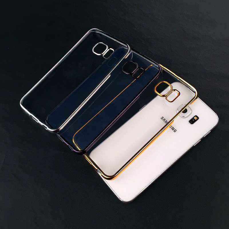 No Mould Line Electro Plating Bayer PC Phone Cover, for Samsung Galaxy S6 Edge Mobile Phone Case OEM Order Optional