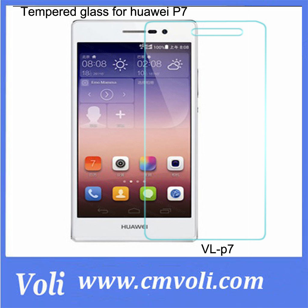 Premium Tempered Glass Film Screen Protector with Retail Package for Huawei Ascend P7