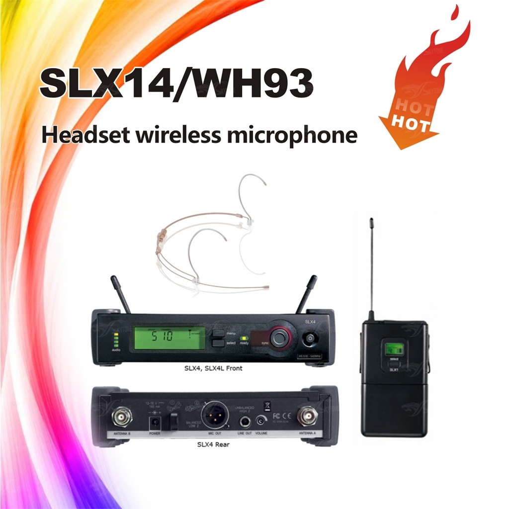 Slx Headset Wireless Microphone, Condenser UHF Microphone 800MHz to 820MHz