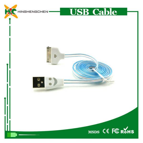 Wholesale USB Cable with LED Light for iPhone 4