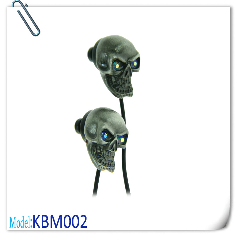 Fashion Metal Design Skull Ink' Shaped Earphone