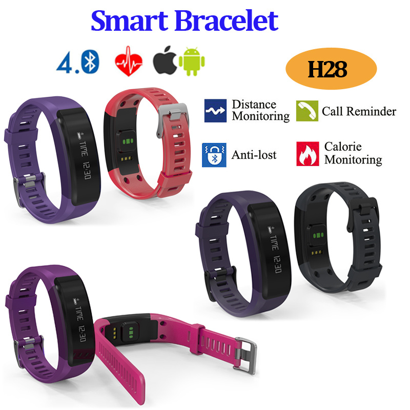 Bluetooth Smart Bracelet with Heart Rate Monitor (H28)