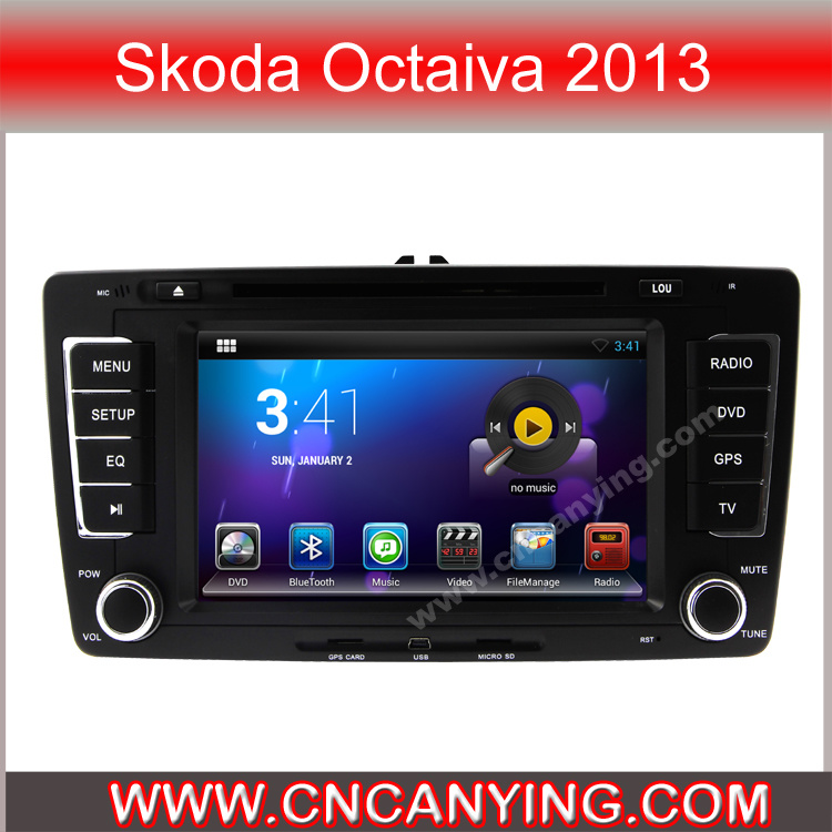 Car DVD Player for Pure Android 4.4 Car DVD Player with A9 CPU Capacitive Touch Screen GPS Bluetooth for Skoda Octaiva 2013 (AD-7699)