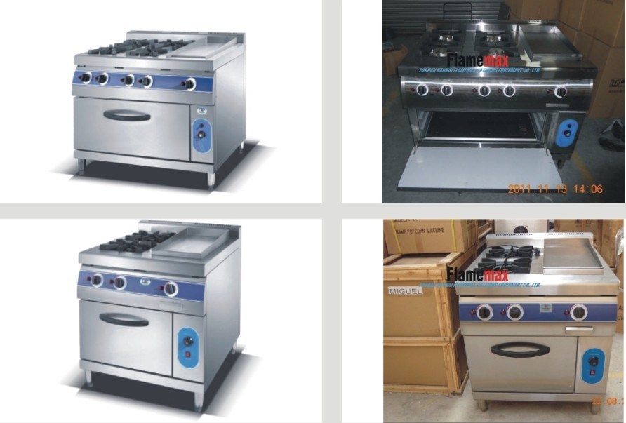 Ss Cooking Range/Gas Stove with Gas Griddle & Oven (HGR-702G)