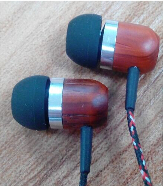 High Quality Headphone Headset Wooden Earphone for iPhone Samsung