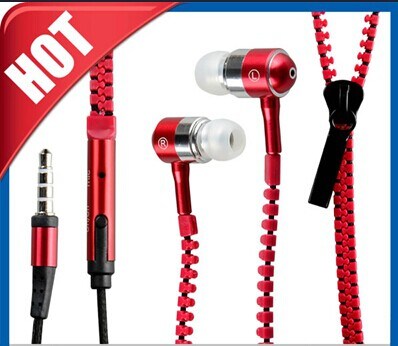 Zipper in-Ear Headphone Headset Earbuds Earphone for MP3