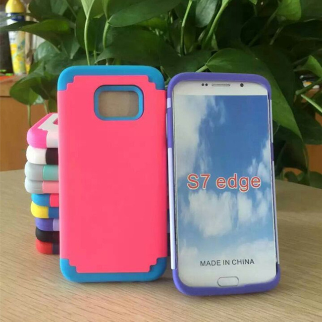 China Wholesale Mobile Phone Accessory PC+Silicone Hybrid Cell Phone Case for Samsung 7/7 Plus/7 Edge