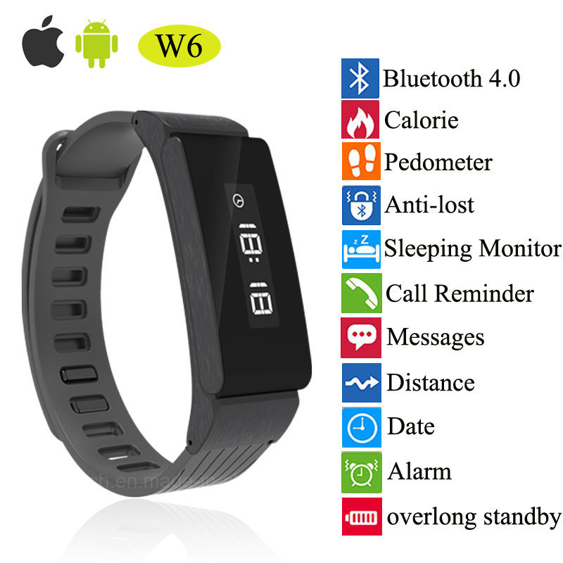 2016 Bluetooth Smart Bracelet with OLED Display (W6)