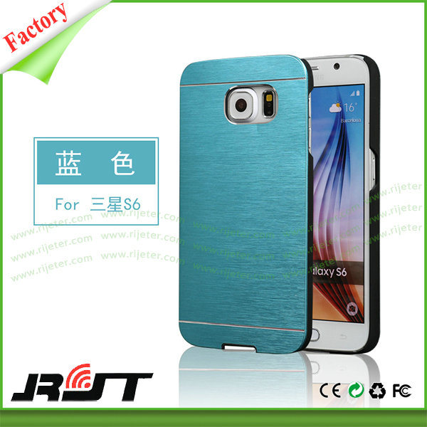 Premium Metal Wiredrawing PC Back Cellphone Cover for Samsung S6 (RJT-0114)