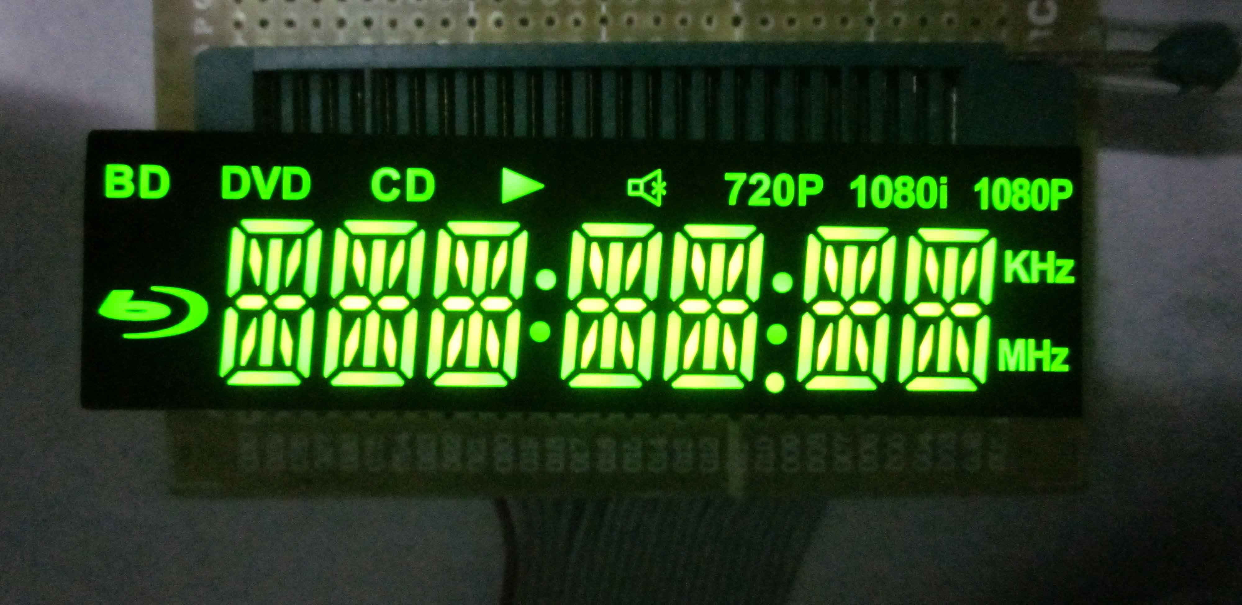 Green 7 Digits 14 Segment LED Display