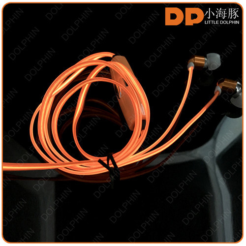 Low Price Fashionable Glowing Earphones Made in China Glowing Metal Earphones