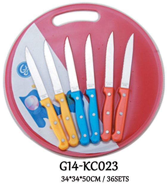 6PCS Steak Knife with Plastic Cutting Board