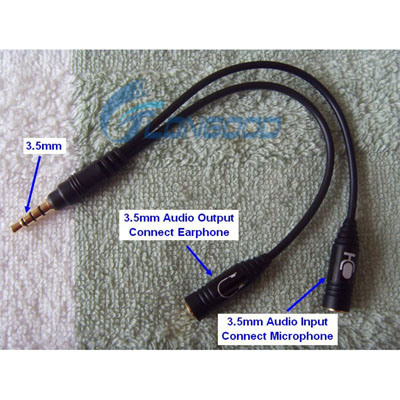 New 3.5mm Stereo Audio Input Adapter Cable for Mobile Phone