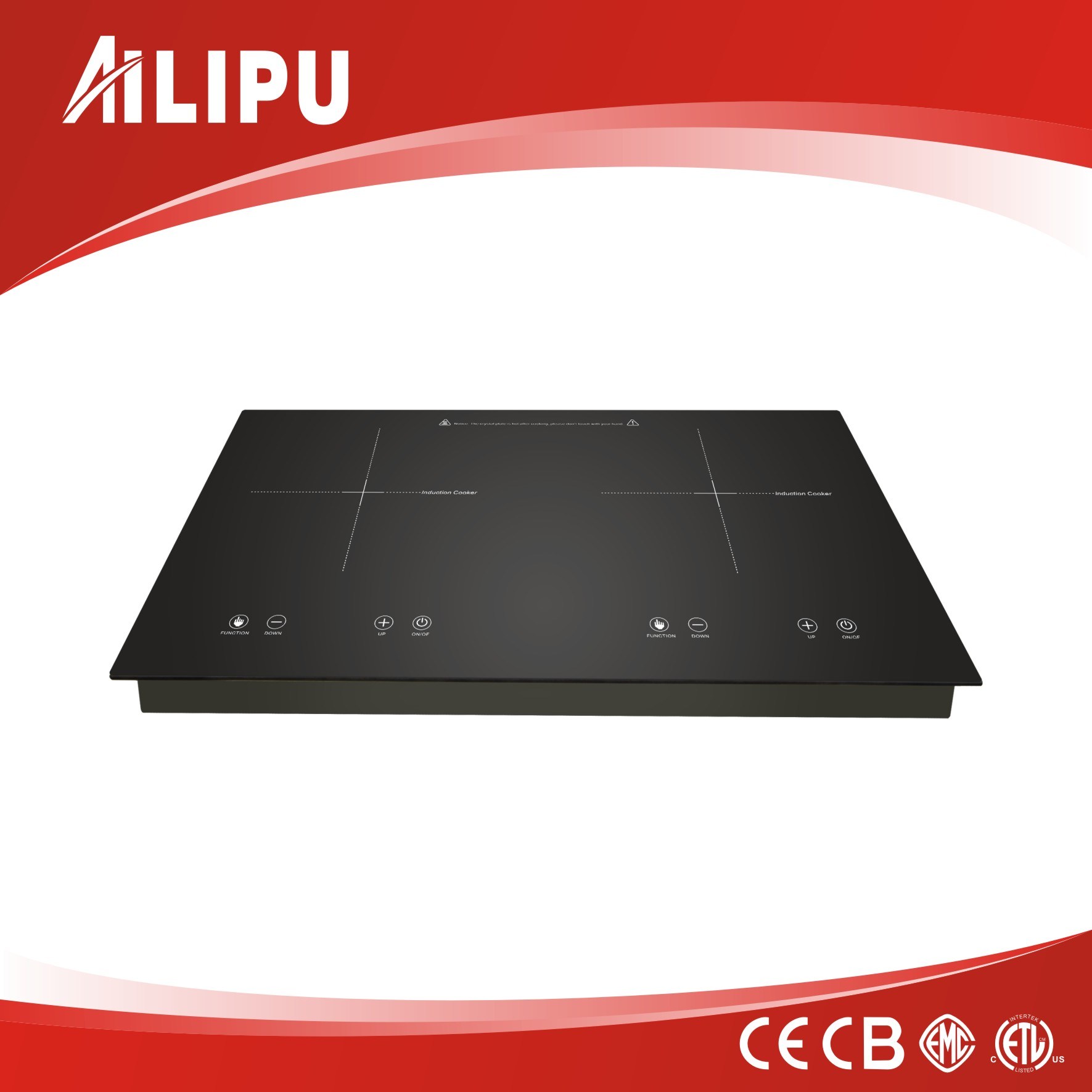 Two Zone Induction Cooker Size 735*415*75mm Model Sm-Dic13b3