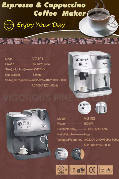 Automatic Espresso Coffee Machine or Maker (VG101,VG102)