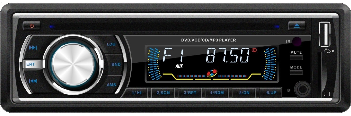 One DIN Car DVD/USB/SD/Aux Player (HS2138)