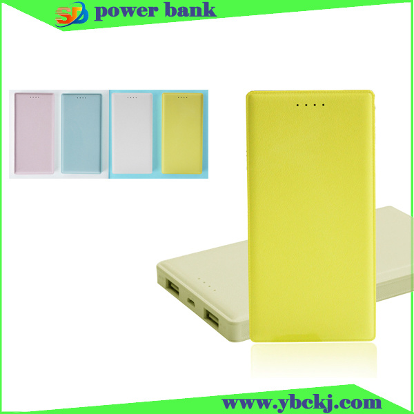 Wholesale 10000mAh Leather Grain Plastic Portable Charger/Mobile Power Banks