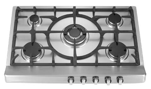 Gas Hob with 5 Burners and Stainless Steel Panel (GH-S845C)