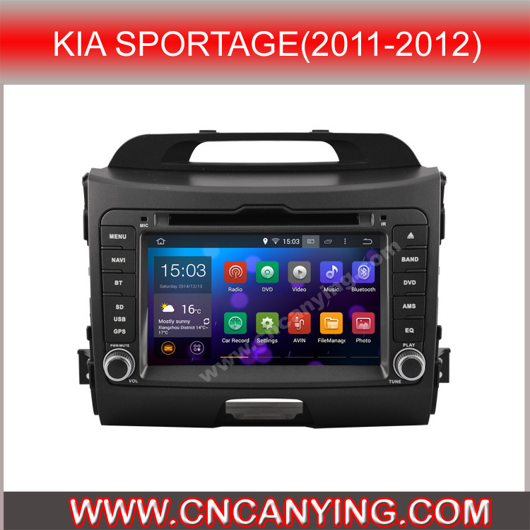 Pure Android 4.4.4 Car GPS Player for KIA Sportage (2011-2012) with Bluetooth A9 CPU 1g RAM 8g Inland Capatitive Touch Screen. (AD-9529)