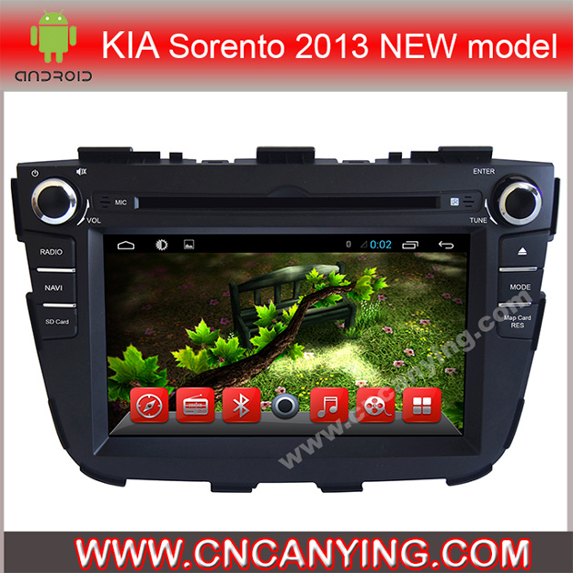 Car DVD Player for Pure Android 4.4 Car DVD Player with A9 CPU Capacitive Touch Screen GPS Bluetooth for KIA Sorento 2013 New Model (AD-7064)