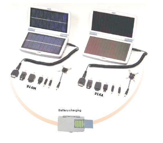 Solar Mobile Phone Charger with AAA Battery Charging Function