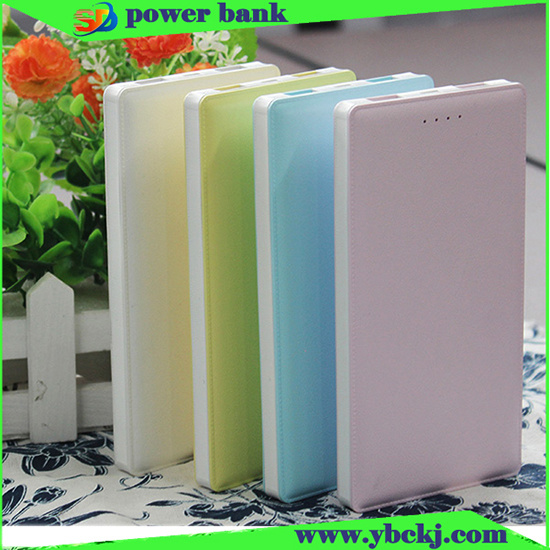 Hot Selling 10000mAh Leather Grain Plastic Mobile Power Banks